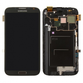 Samsung N7100 Galaxy Note 2 näyttö (musta) (kehyksellä) (service pack) (alkuperäinen)