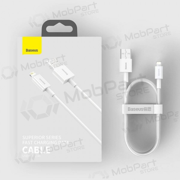 USB kaapeli Baseus Superior Lightning 2.4A 1.5m (valkoinen) CALYS-B02