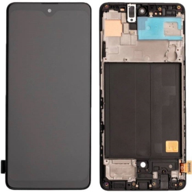 Samsung Galaxy A51 näyttö (musta) (kehyksellä) (alkuperäinen)