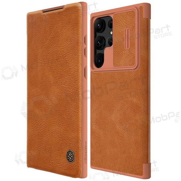 Puhelinkotelo / suojakotelo Nillkin Qin Leather Samsung A346 A34 5G ruskea