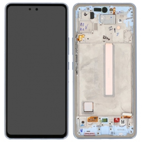 Ekranas Samsung A536 A53 5G 2022 su lietimui jautriu stikliuku ja rėmeliu Awesome Black OLED (real size)