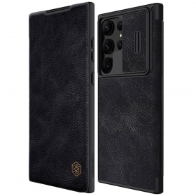 Puhelinkotelo / suojakotelo Nillkin Qin Pro Leather Samsung S916 S23 Plus 5G musta