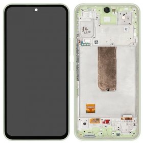 Ekranas Samsung A546 A54 5G 2023 su lietimui jautriu stikliuku ja rėmeliu Lime alkuperäinen (service pack)