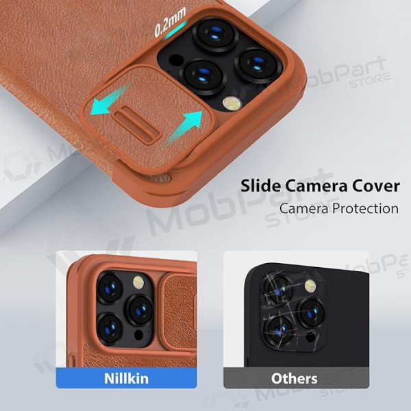 Apple iPhone 14 Pro suojakotelo „Nillkin Leather“ (ruskea)