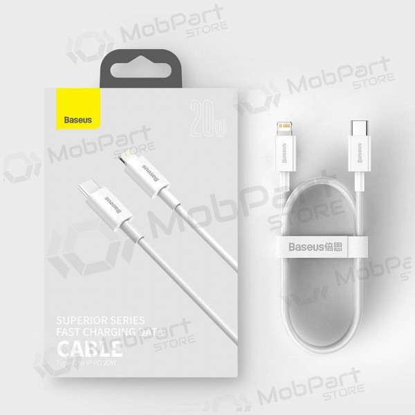 USB kaapeli Baseus Superior Type-C - Lightning PD 20W 1.0m (valkoinen) CATLYS-A02