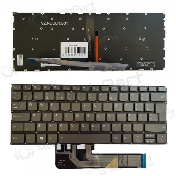 Lenovo Yoga 730-13IKB, 730-15IKB näppäimistö (UK) (valaistuksella)