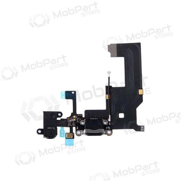 Apple iPhone 5 latauspistorasian ja mikrofonin liitin (latausliitin) (musta)