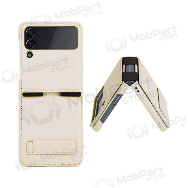 Samsung Galaxy Z Flip4 suojakotelo „Nillkin Leather“ (kultainen)