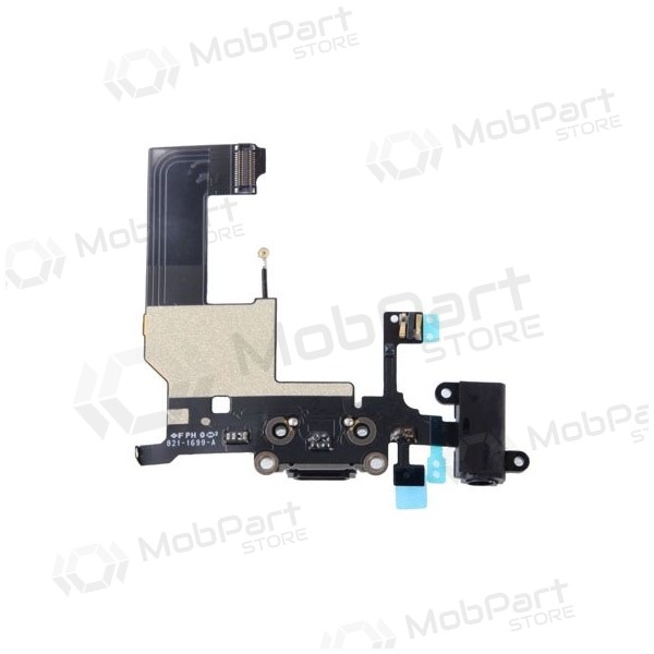 Apple iPhone 5 latauspistorasian ja mikrofonin liitin (latausliitin) (musta)